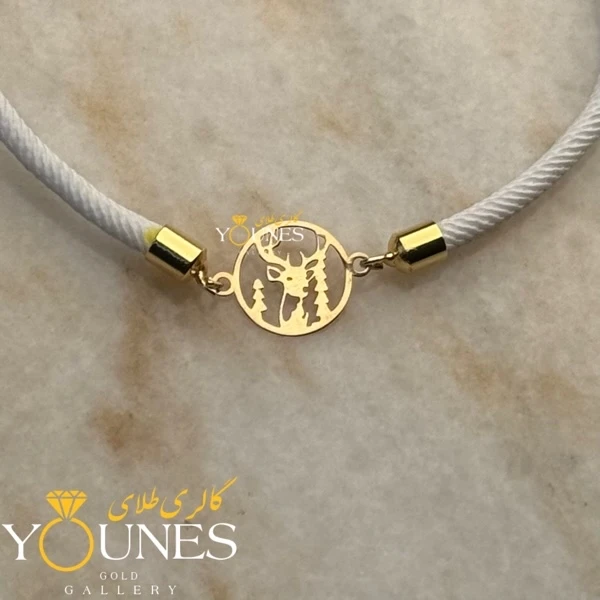 دستبند آهو و جنگل طلا لیزری